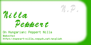 nilla peppert business card